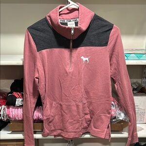 Pink Victoria's Secret Women's Pink and Black Pullover Top